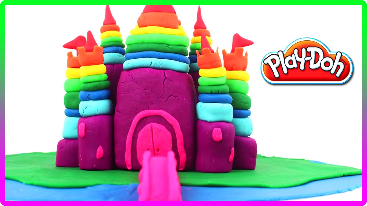 ♥ Play Doh Rainbow Castle of the Princess Plasticine Creation