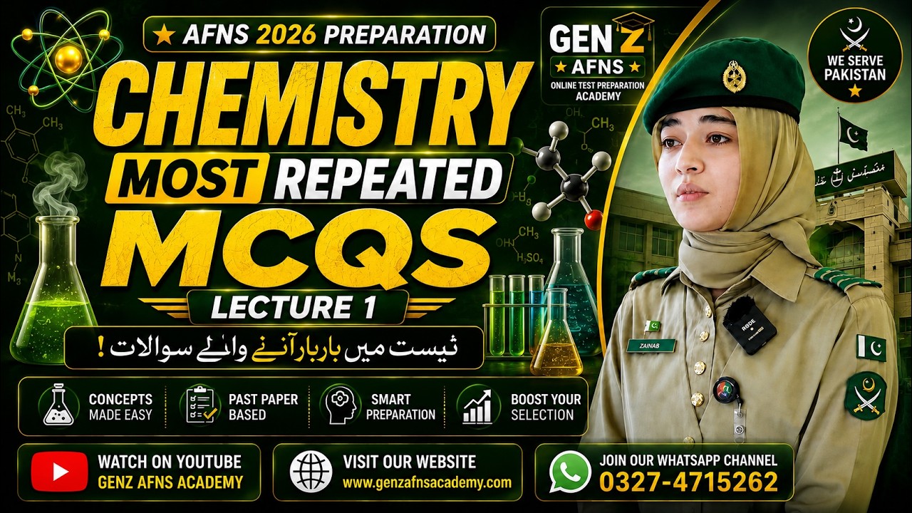 AFNS Chemistry Most Repeated MCQs 2026 |  Lecture 1 by Sir Waris  |GEN Z AFNS Academy