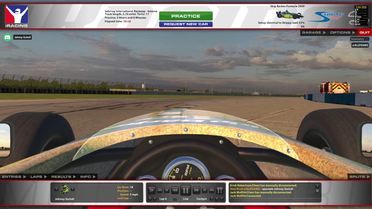 Johnny Guindi - iRacing Skip Barber - Sebring lap walkthrough