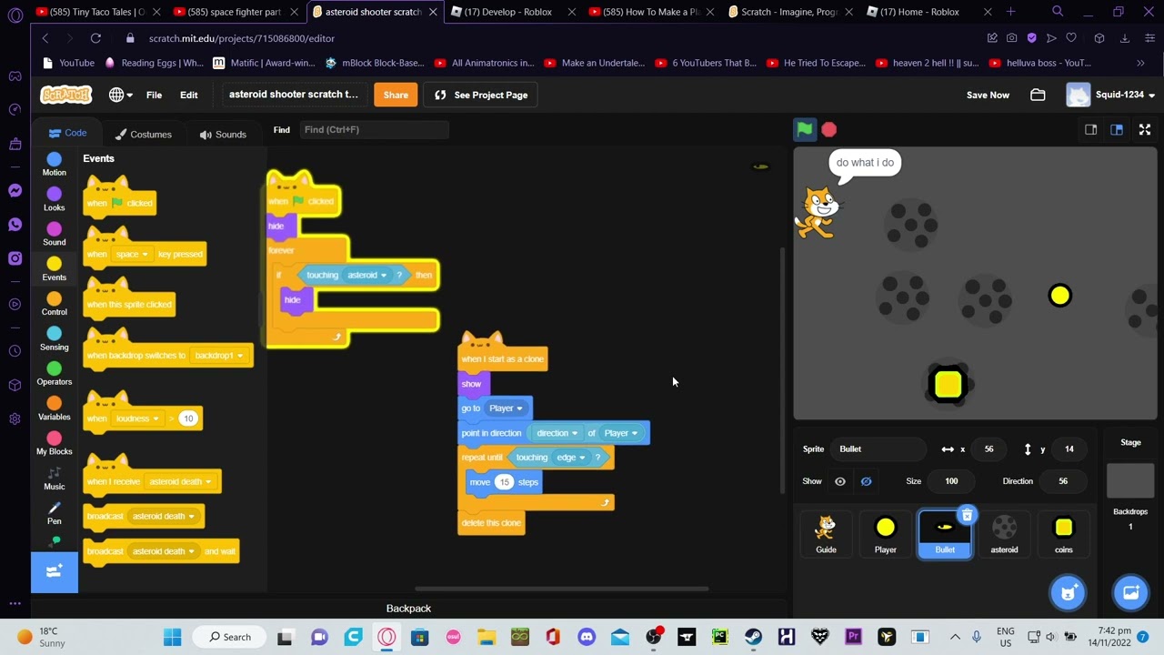 How to make a asteroid shooter game in scratch