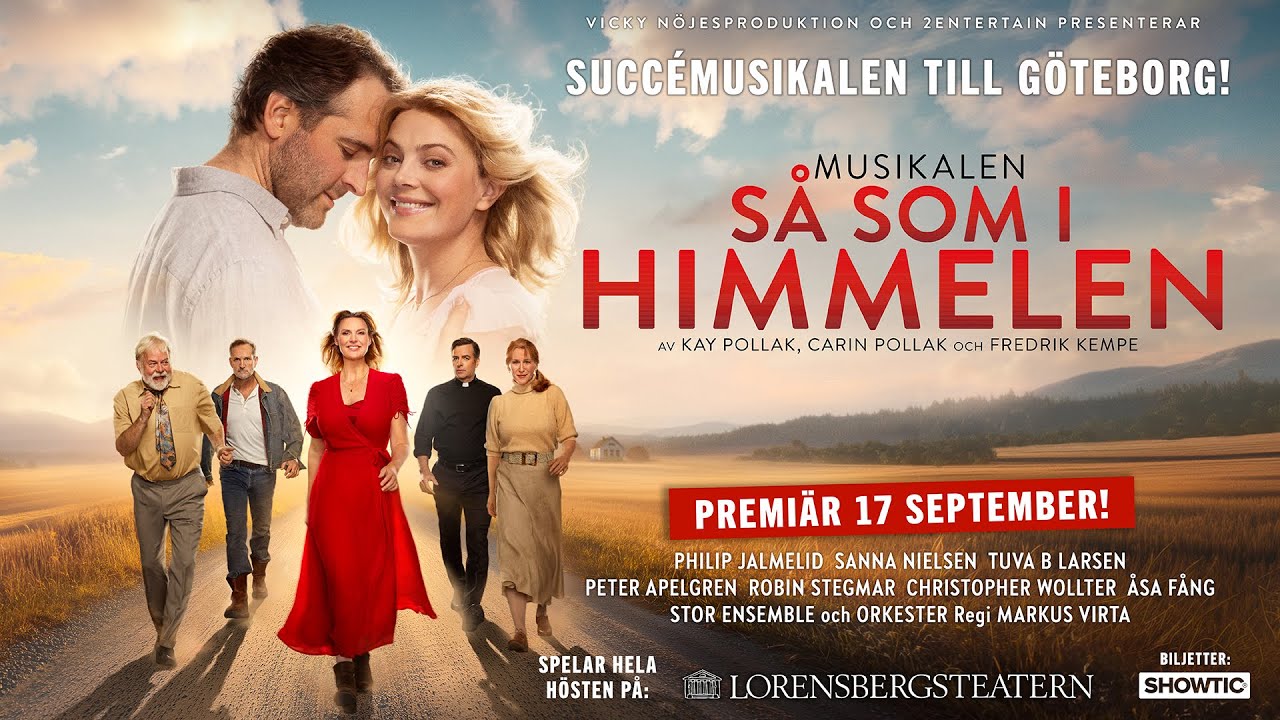 Succ&eacute;musikalen S&aring; som i himmelen till Lorensbergsteatern h&ouml;sten 2026!