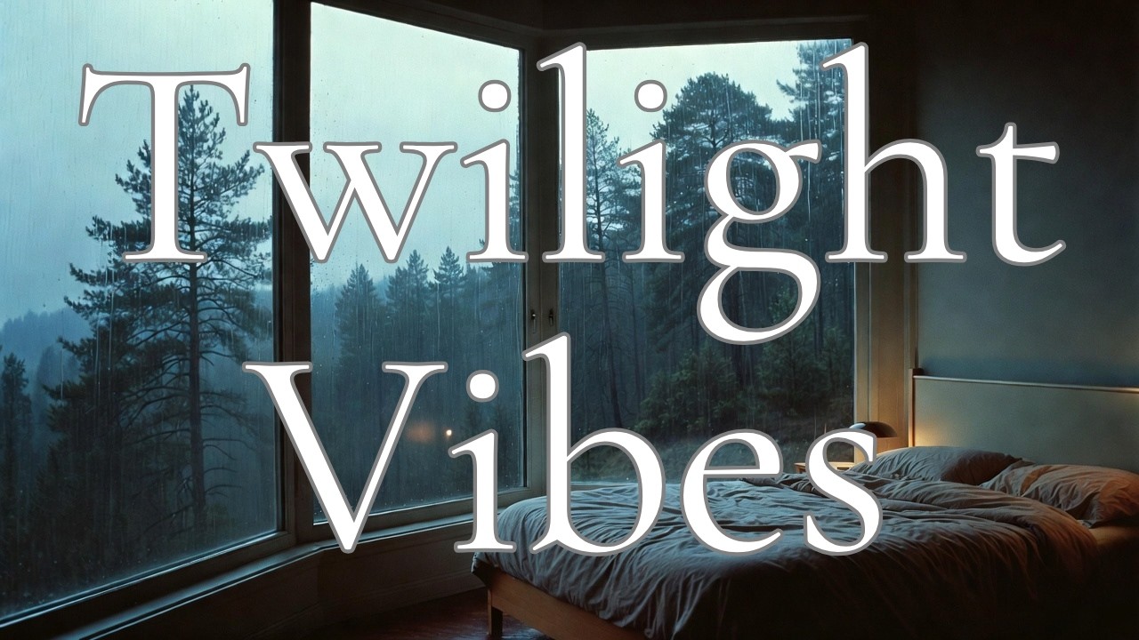 Twilight Rain Ambience 🌧️🌲 | Cozy Bedroom in the Forest (Sleep & Relax) Claire de Lune DeBussy