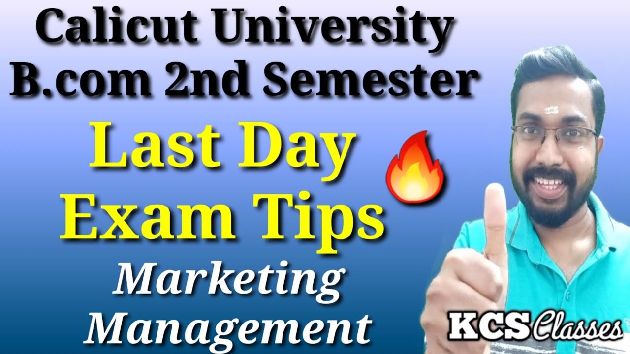 Last Day Exam Tips|Marketing Management|Calicut University Bcom 2nd Semester