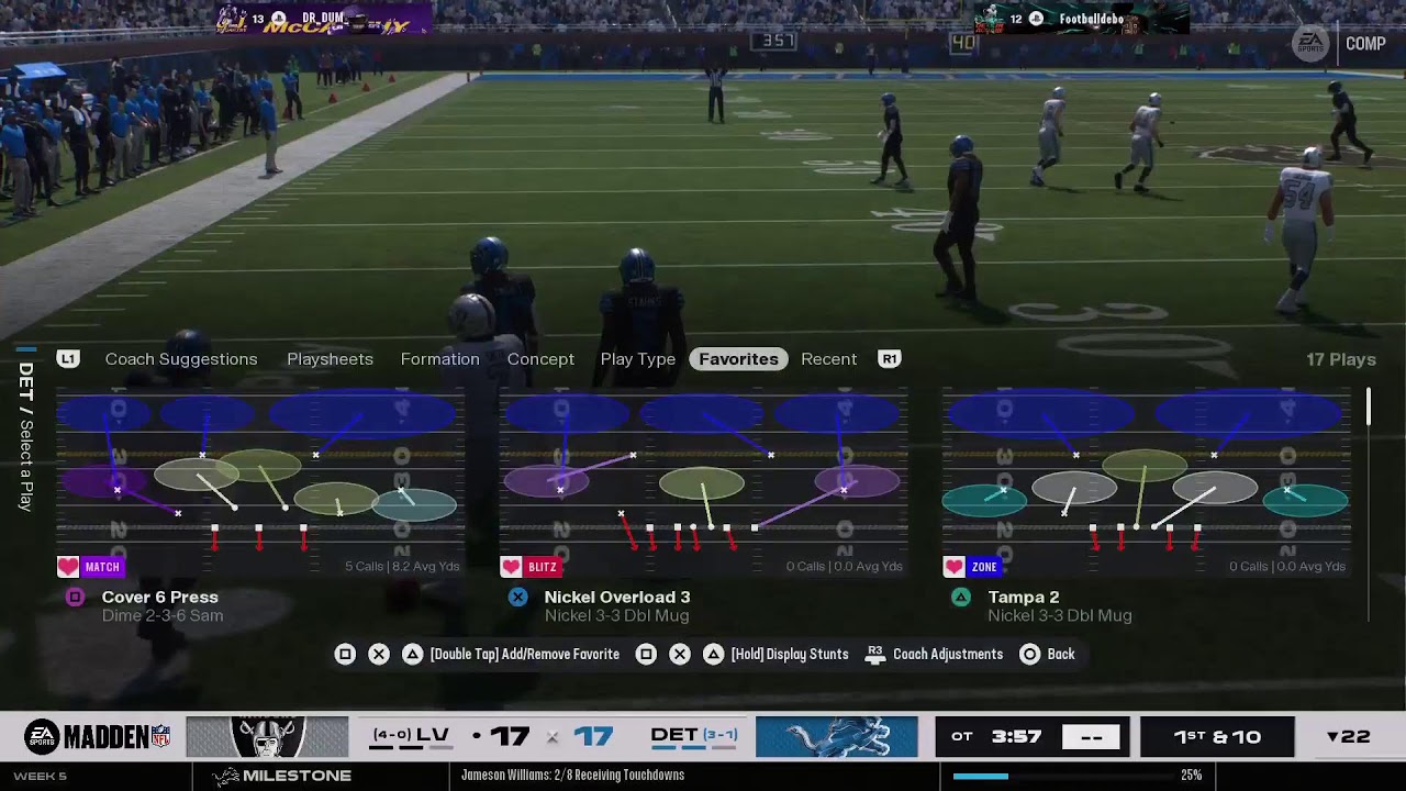Madden 26 league game vs Raiders