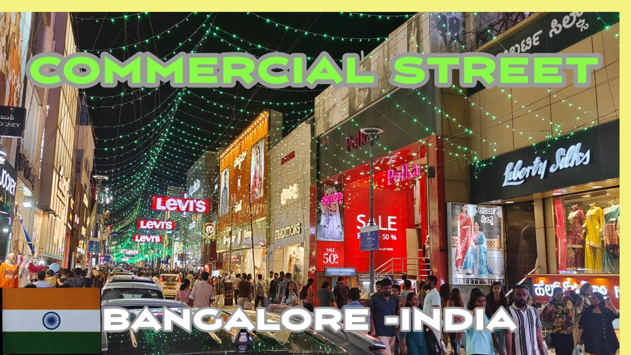 4K POV Evening Walk in -INDIA | Vibrant Shopping Street Ambience Commercial Street-Silent Walk