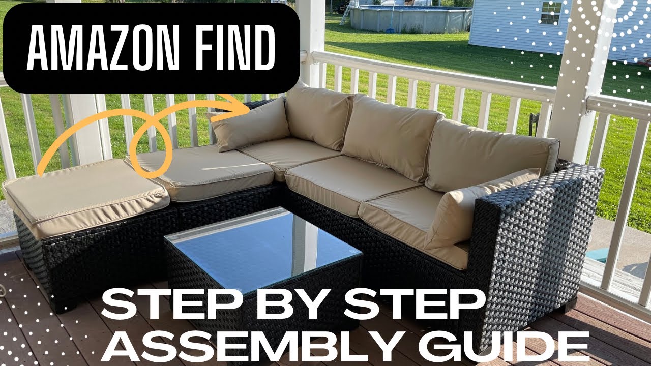 Rattan Patio Furniture (Amazon) Step by Step How To Assemble Guide Video Rattaner Brand 4 Piece Set