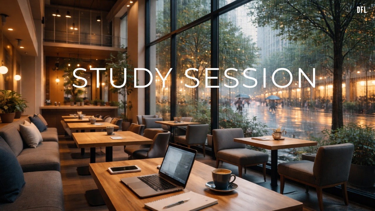 Cozy Rainy Cafe Ambience: Soft Jazz & Rain Sounds for Studying (3 Hours)