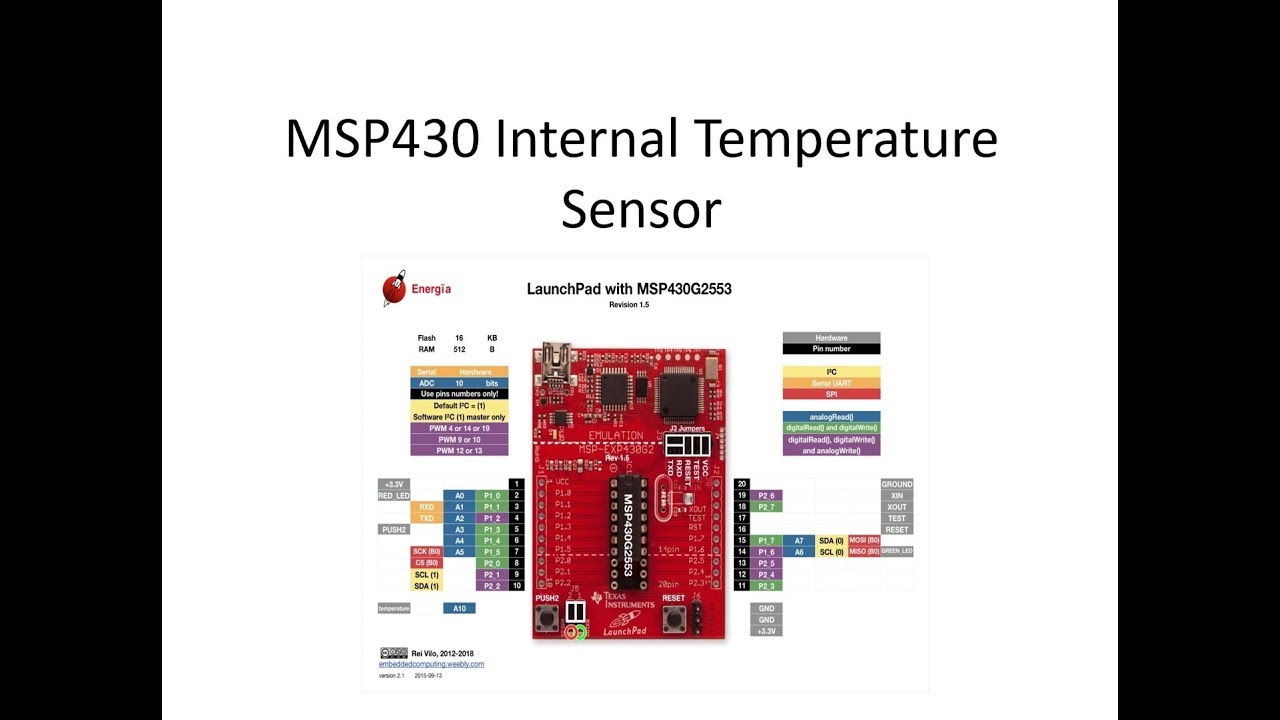 MSP430 internal temperature sensor