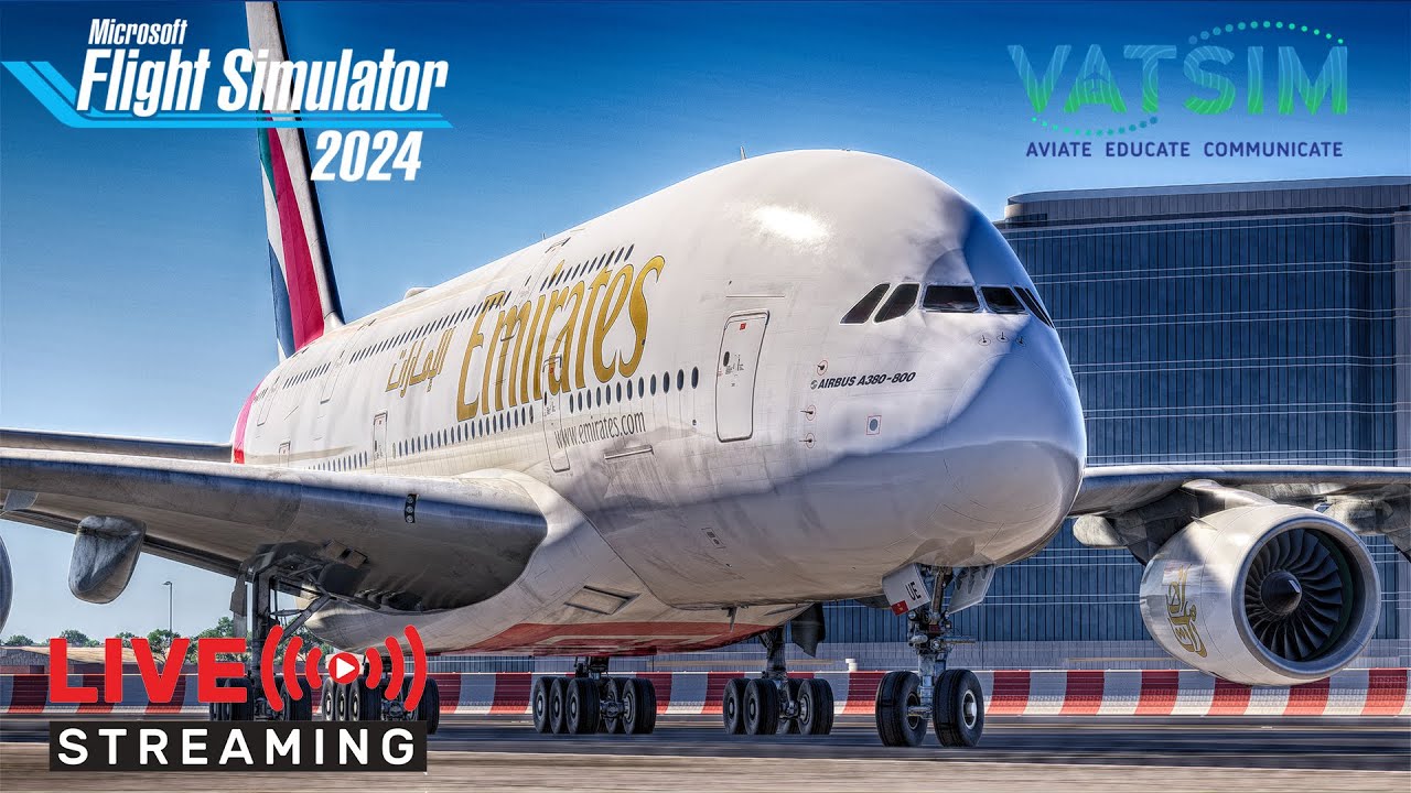 🔴 LIVE: Dubai to Hong Kong Full Flight | Emirates A380 |Flight Simulator 2024 | VATSIM Event