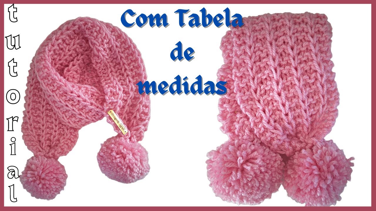 tricote com agulha de crochê knooking cachecol infantil Marly Thibes