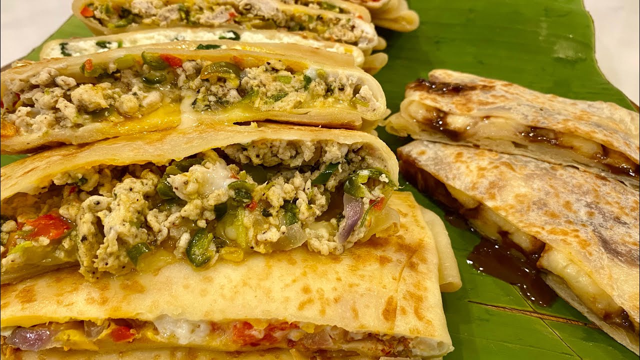 Egg, Chicken, Ricotta and Banana Paratha