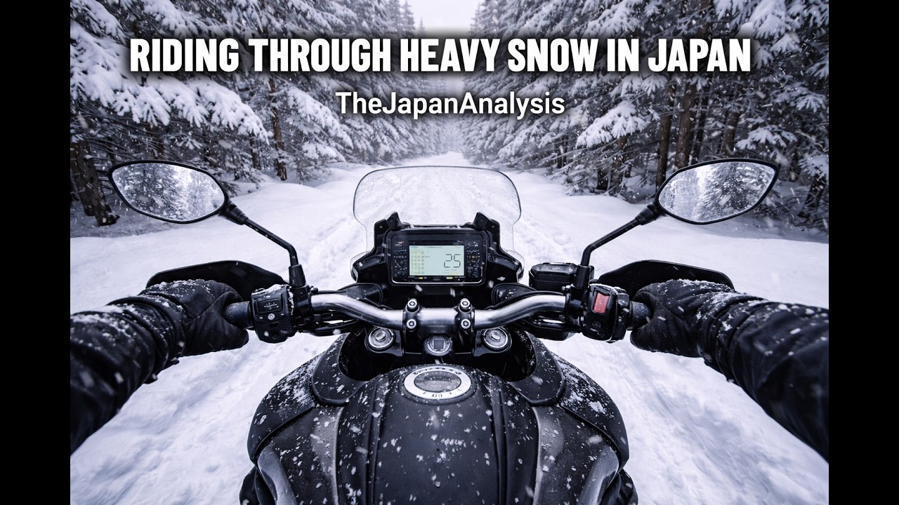 RIDING THROUGH HEAVY SNOW IN JAPAN