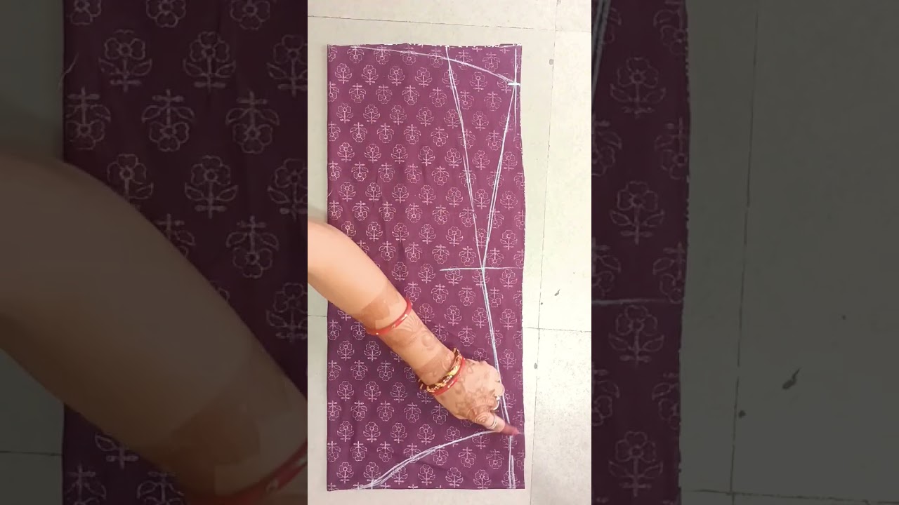 very easy pakistani sleeve/bell sleeve cutting#trending#viral#design#youtubeshorts#viralvideo