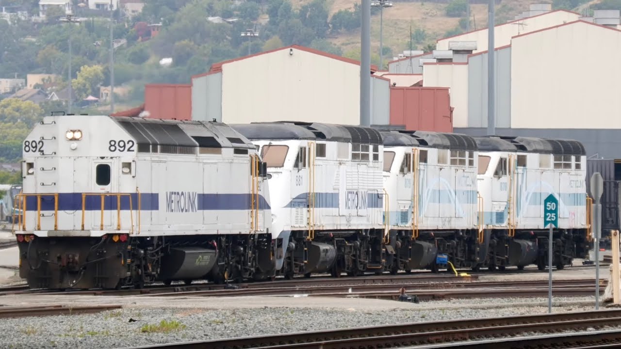 Metrolink F59PHI Storage Move - Metrolink's CMF Yard Evening Activities