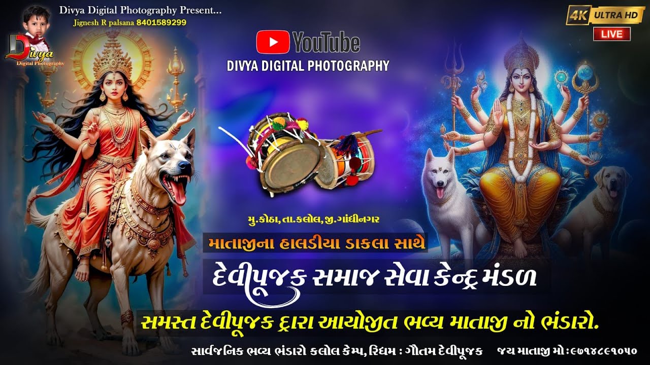 ⭕LIVE⭕// માતાજી ના હાલડીયા ડાડલા// કોઠા // DIVYA PHOTOGRAPHY 84015 89299