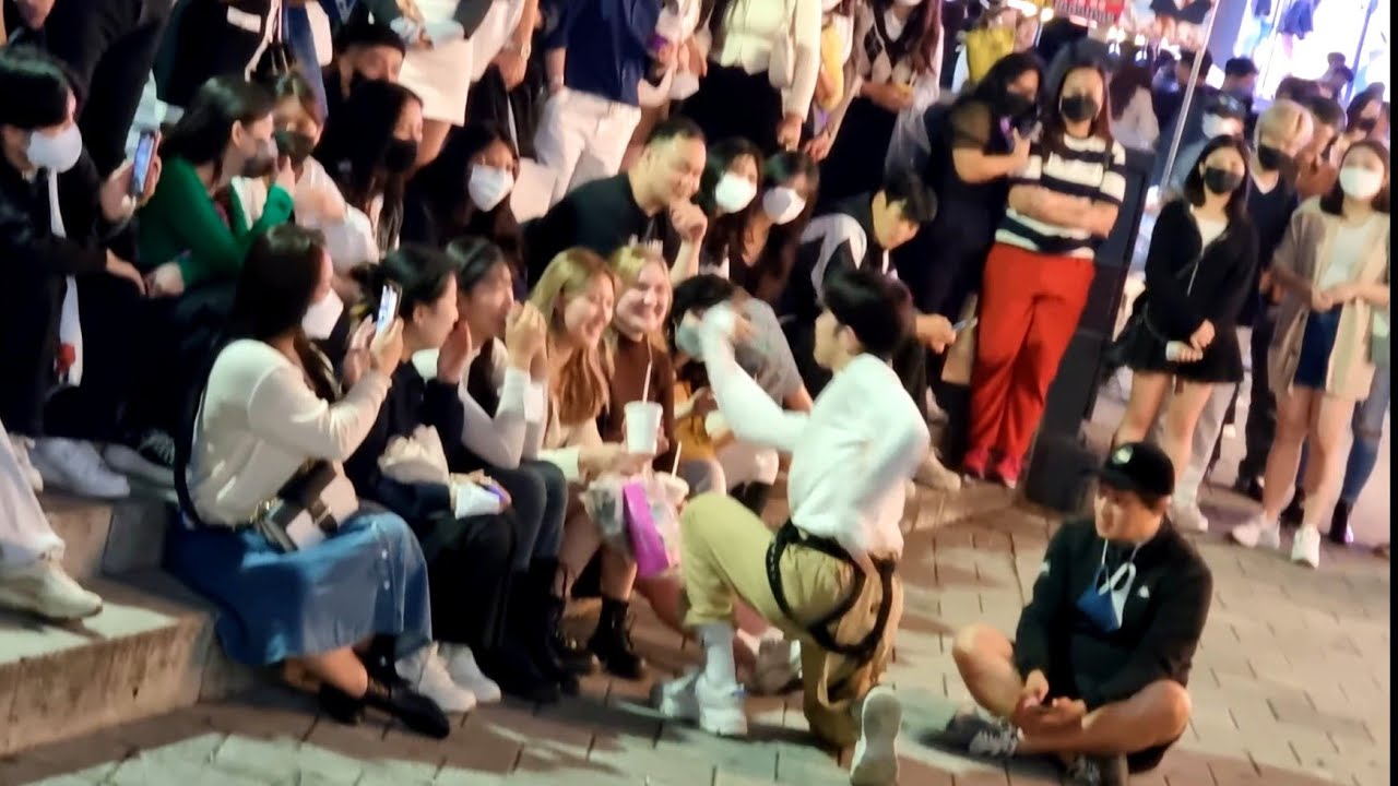 SATURDAY. SHINHWA & YU KAGAWA. UNIQUE FASCINATING INTERACTIVE BUSKING. HONGDAE. [PLAYING WITH FIRE]