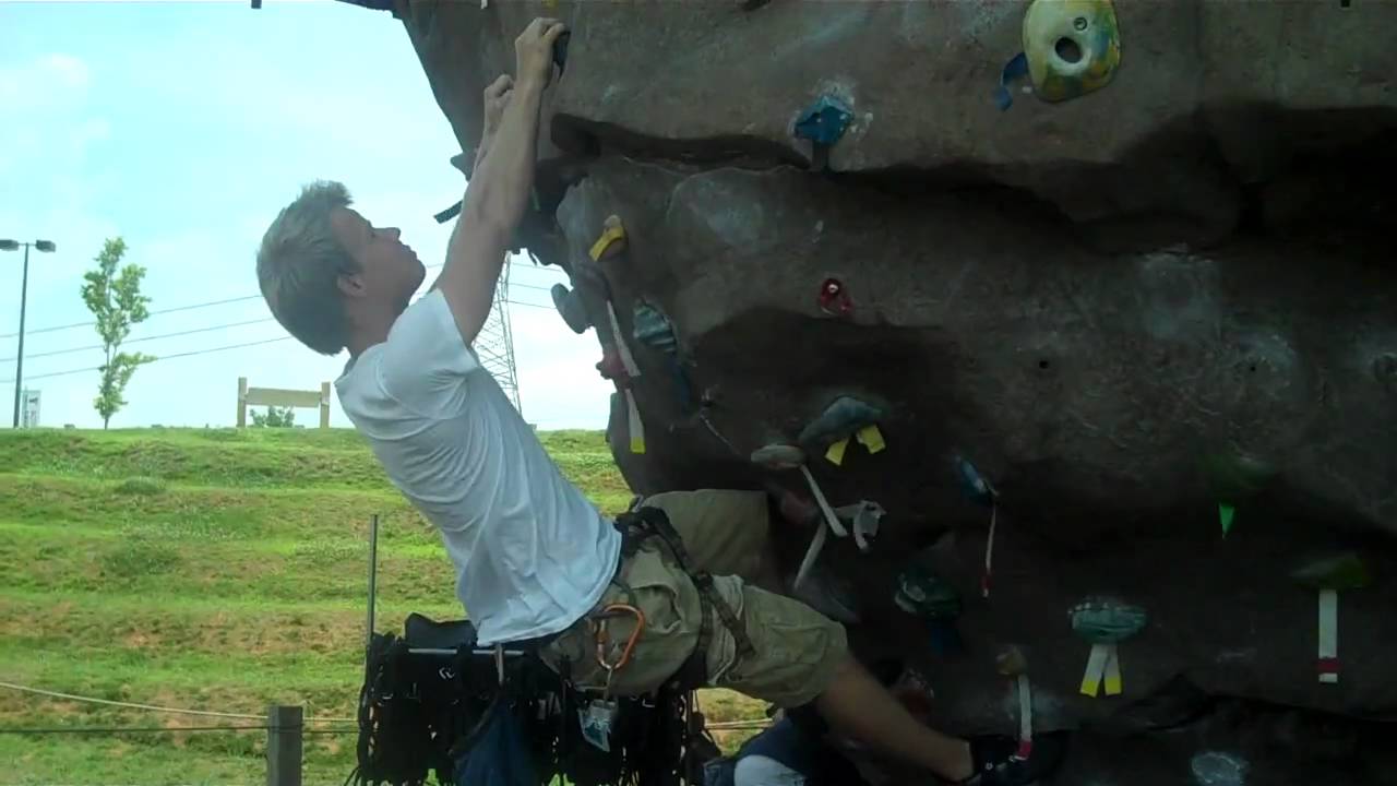 Ryan Genest climbing at the Whitewater Center