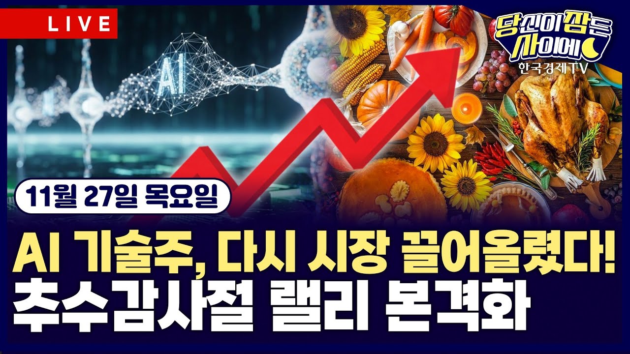 [🔴11/27 #당잠사] AI칩 경쟁 속 기술주, 지수 상승 견인 | 12월 금리인하 기대감 시장 주도 | #엔비디아 #알파벳 #오라클