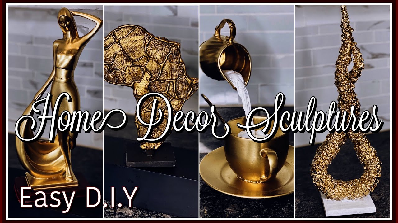 DIY Glam Decor | 4 Easy Home Decor Sculptures | Coffee Table Decorating Ideas For Christmas!