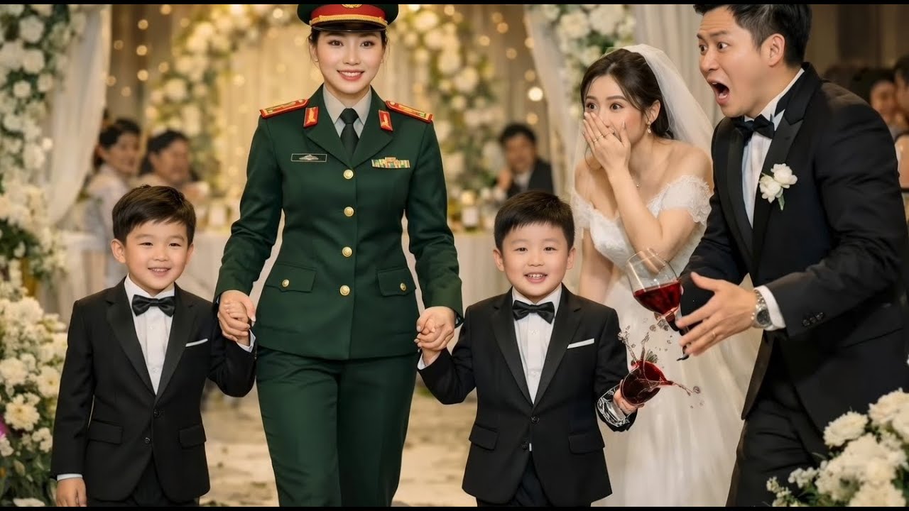7 Năm Sau Ly Hôn,Vợ Thiếu Tá Dẫn 2 con sinh đôi Đến Dự Đám Cưới Ck Cũ, Khiến Gã Phải Run Rẩy Ngã Quỵ