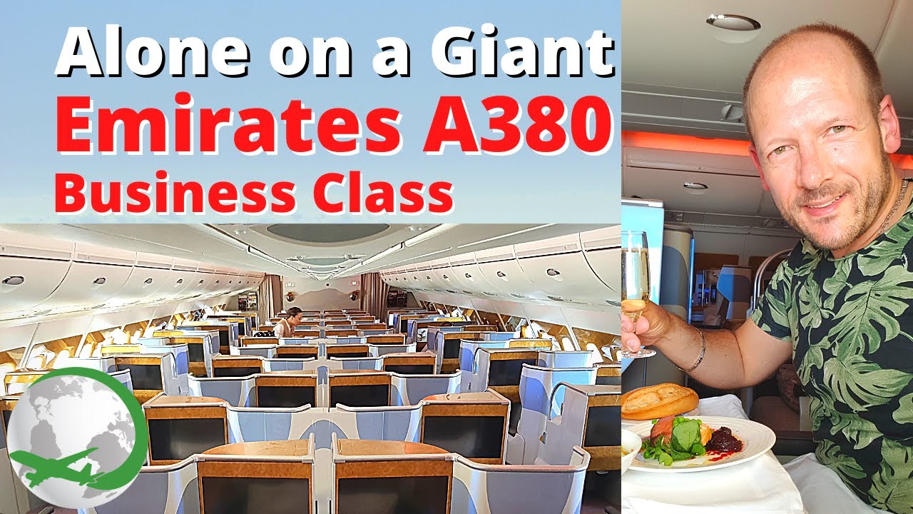 Alone on EMIRATES BUSINESS CLASS on AIRBUS A380 - NEW GENERATION!