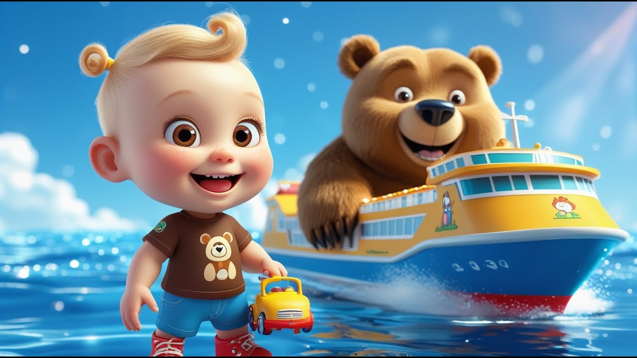 Bear Sails Ferry Boat Journey | Fun Kids Song | Playful Nursery Rhyme Adventure