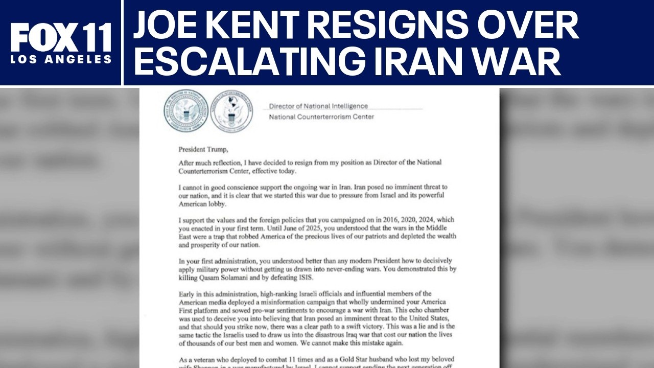 Joe Kent resigns as top counterterrorism official over Iran war