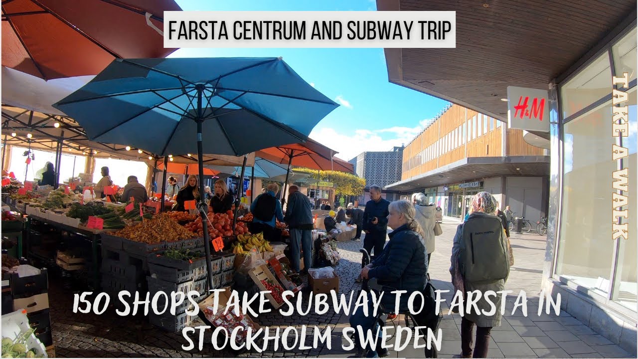 #Farsta centrum with 150 shops south of Stockholm Sweden and subway trip from Farsta subway station.