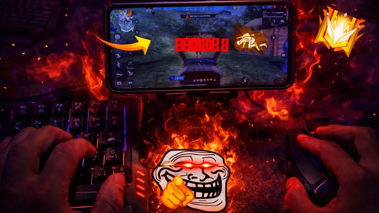 Keyboard & Mouse on Mobile Free Fire 😱 INSANE Headshots | 8888 Damage
