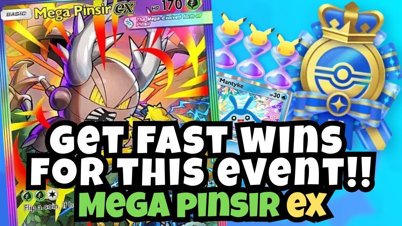 Mega Pinsir ex B1 Emblem Event Fast Wins! | Mega Rising | Pokemon TCG Pocket
