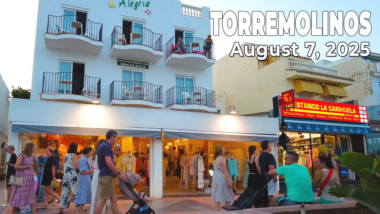 Torremolinos August 7, 2025 Evening Walk Malaga Costa del Sol Spain [4K]