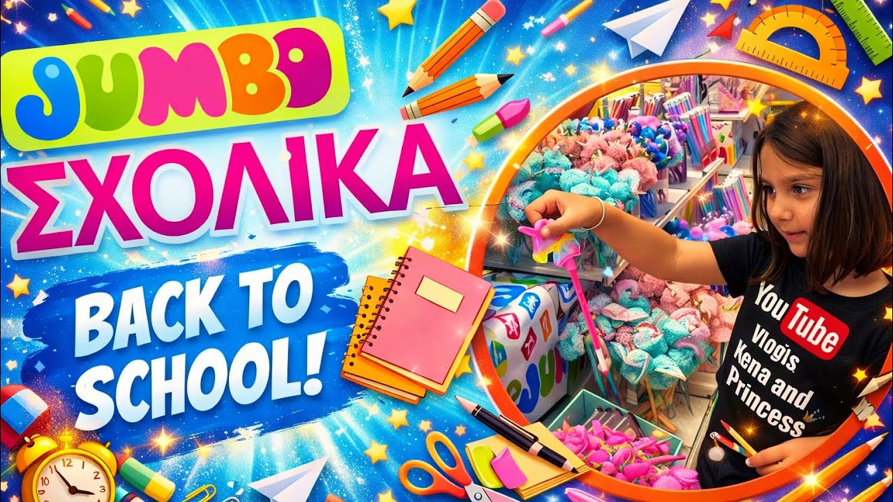 Jumbo Back To School 🏫 JUMBO ΣΧΟΛΙΚΑ #andriana Alena and Princess #backtoschool #jumbo #alena