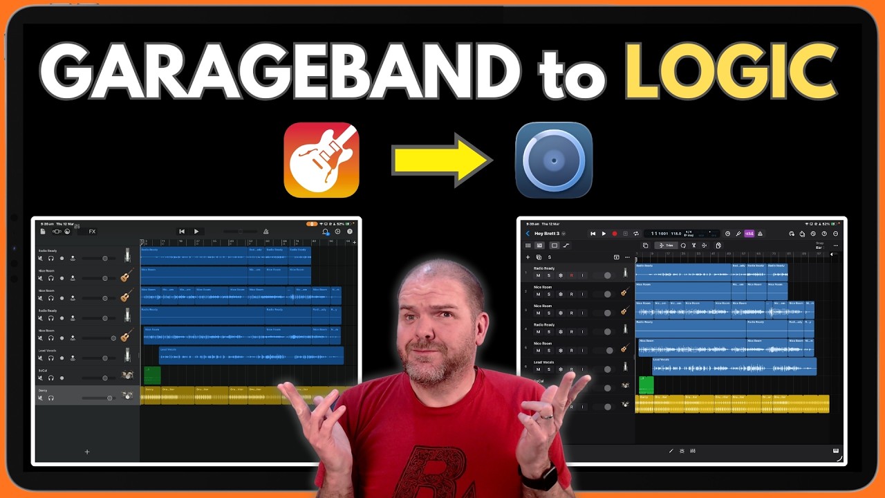 Как экспортировать данные из GarageBand в Logic Pro на iPad