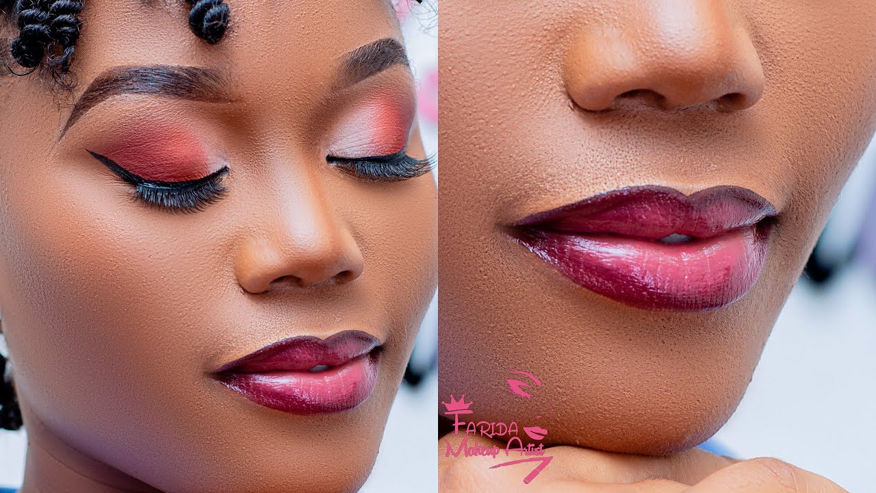 Jinsi ya KUPAKA FULL  MAKEUP,KUCHONGA MDOMO NA SURA Kwa wasio jua kabisa | Full makeup Tutorial