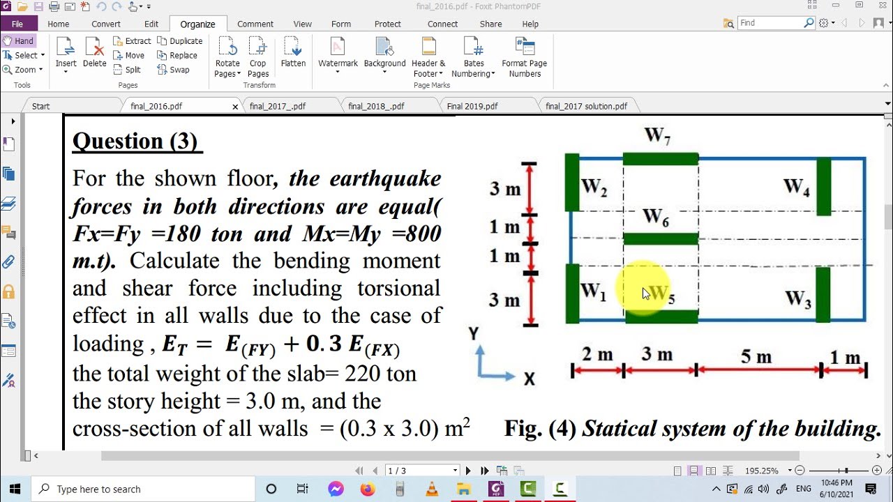 Distribution of Base Shear and Base Moment on Shear Walls