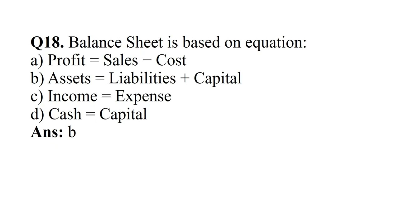 Balance Sheet & Trial Balance