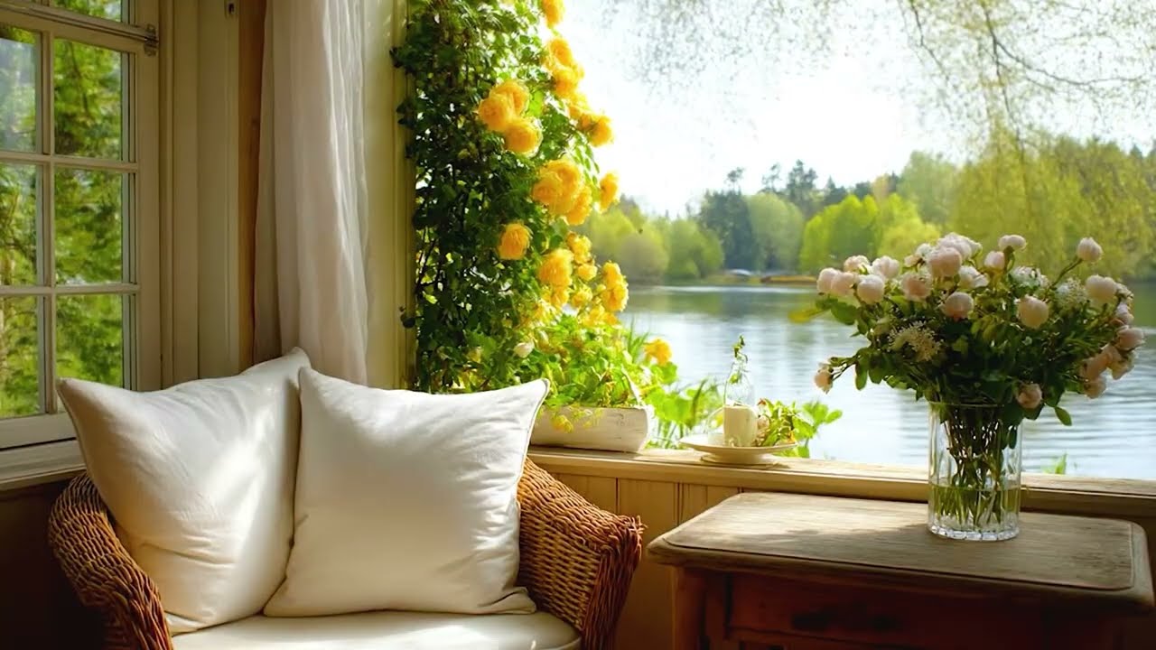 A Peaceful Sunday by the Spring Window 🍀 Peaceful Birds & Riverside Nature for Gentle Living