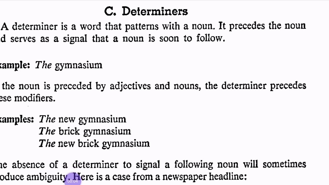 Chapter 13 part #3 Determiners الفصل ١٣ مادة النحو المحددات