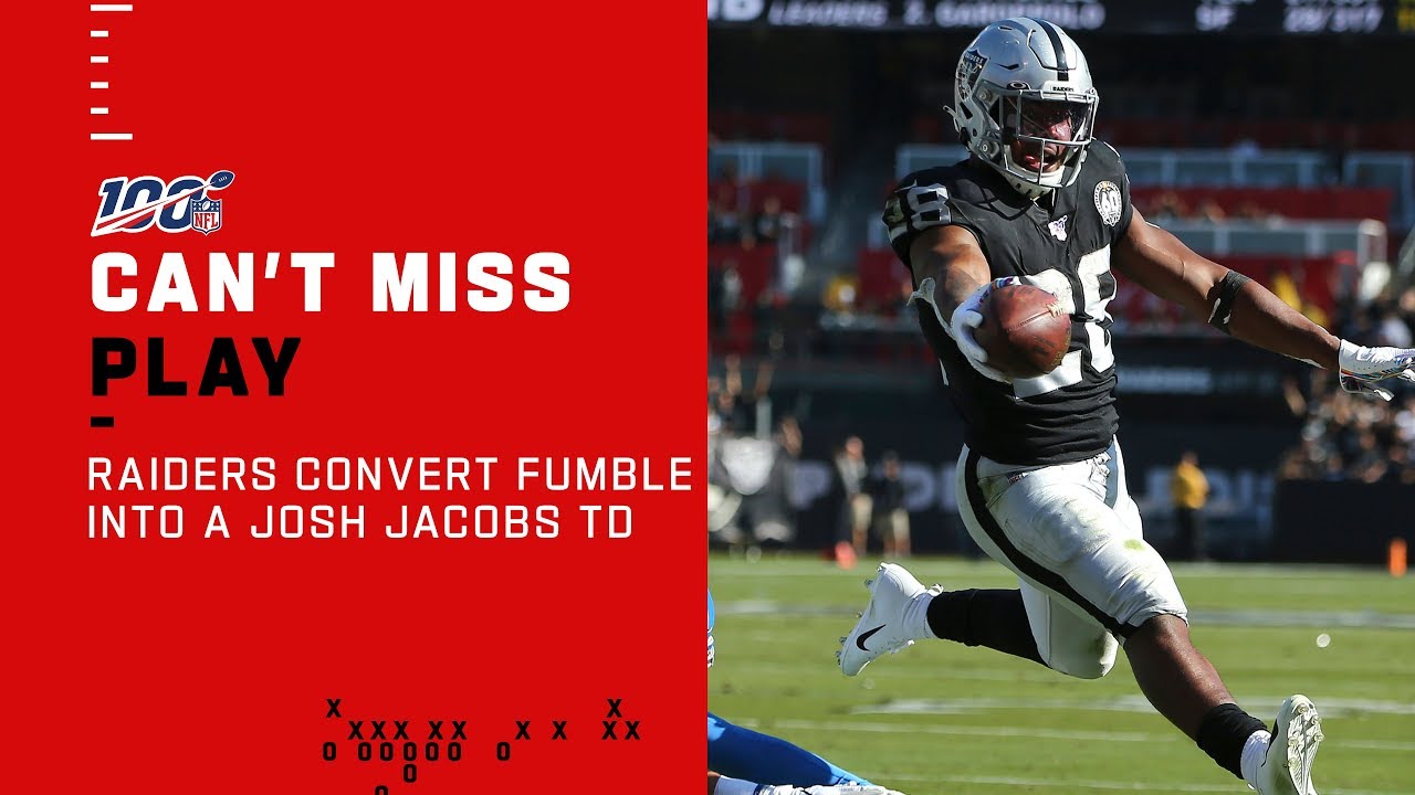 Raiders Capitalize Off Lions Fumble w/ Josh Jacobs' TD