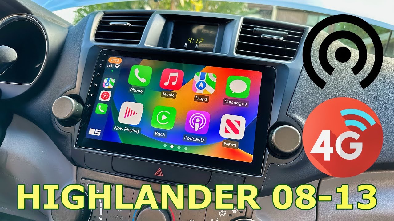 Idoing Head Unit for [Toyota Highlander 08-13] - Wired Tethering - 4G - CarPlay & Android Auto!