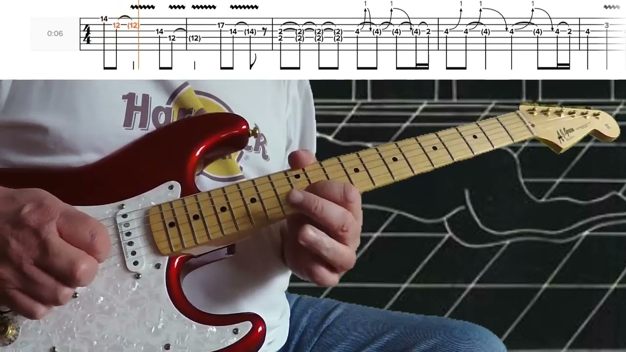 Cutting Crew - Died In Your Arms Guitar Solo With Tab Played Normal and Half Speed