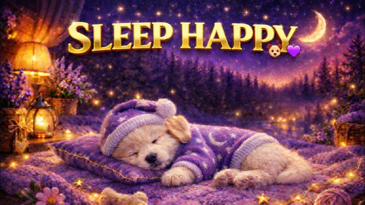 Dreamy Puppy Night 💜✨ Good Vibes & Cozy Sleep Music for Dogs (Relaxing & Calm)