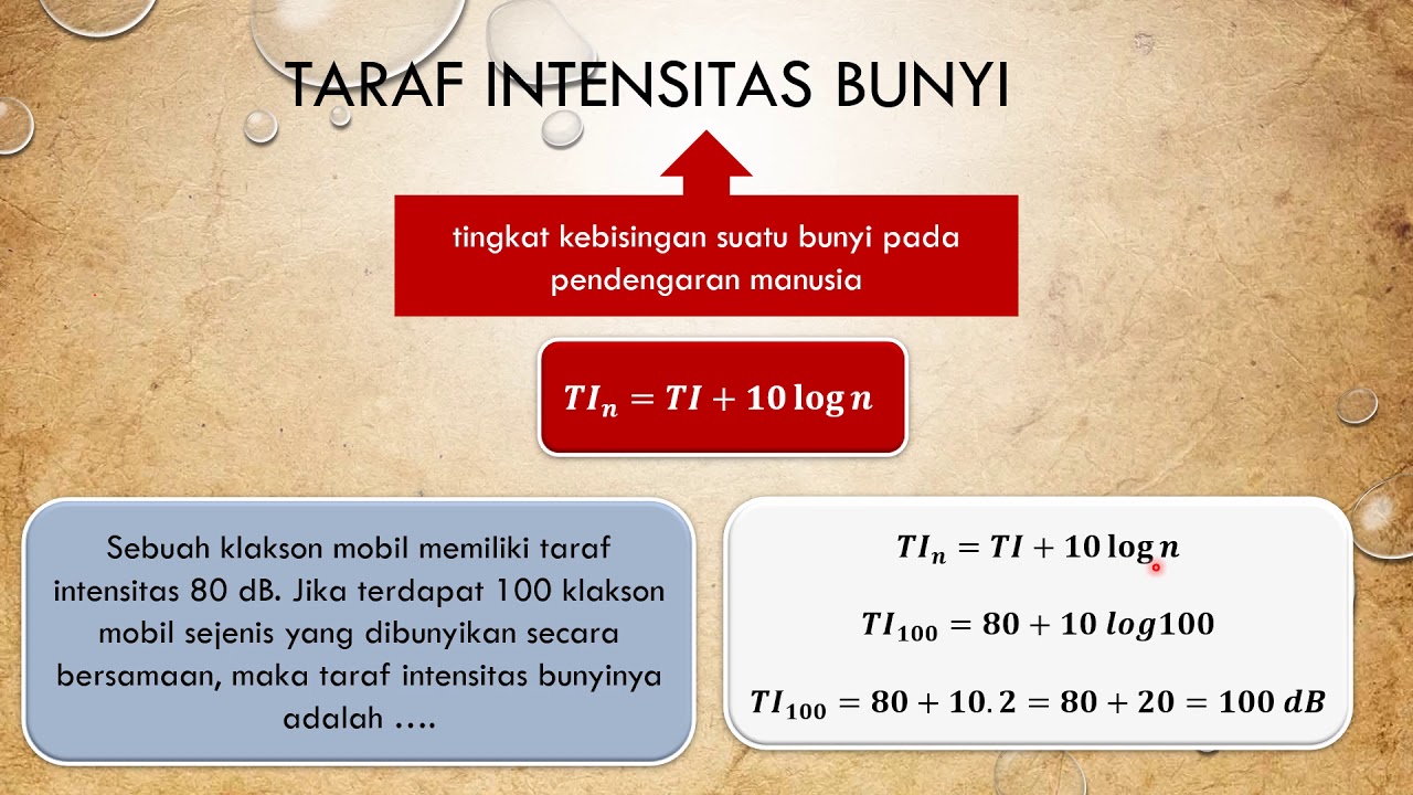 TARAF INTENSITAS BUNYI - Menghitung Taraf Intensitas Bunyi untuk Beberapa Sumber Bunyi Identik