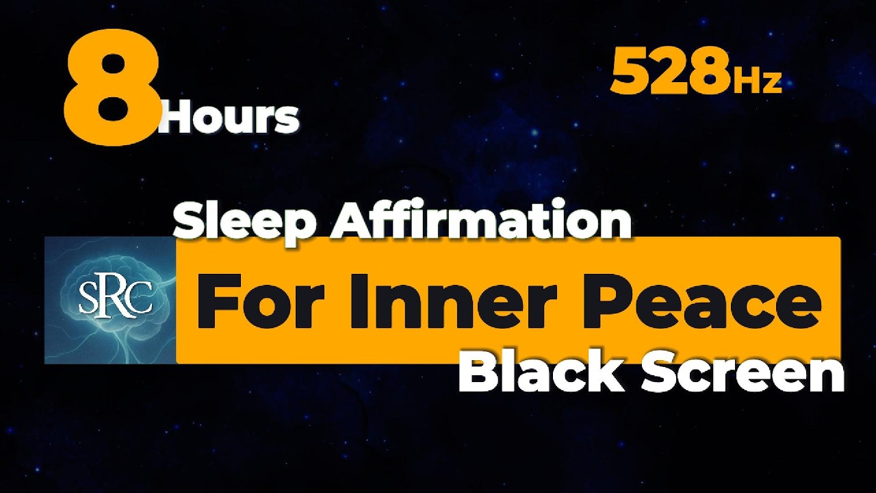 528Hz Inner Peace Affirmations | 8 Hours BLACK SCREEN | Deep Brown Noise for Calm Mind & Sleep