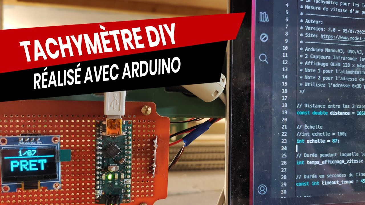 Tachymètre pour mesurer la vitesse des trains avec Arduino. Un projet DIY (Do It Yourself)