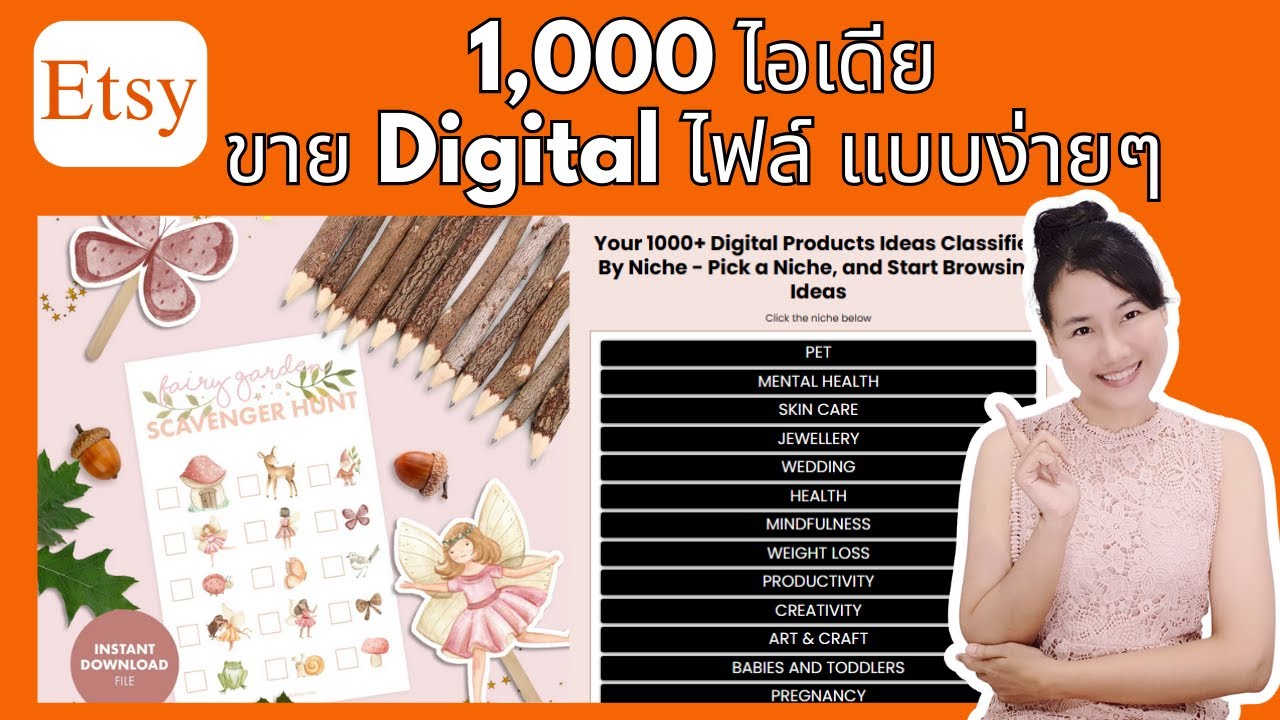 1,000 ไอเดีย ขายดิจิตอลไฟล์แบบง่ายๆ ใน Etsy
