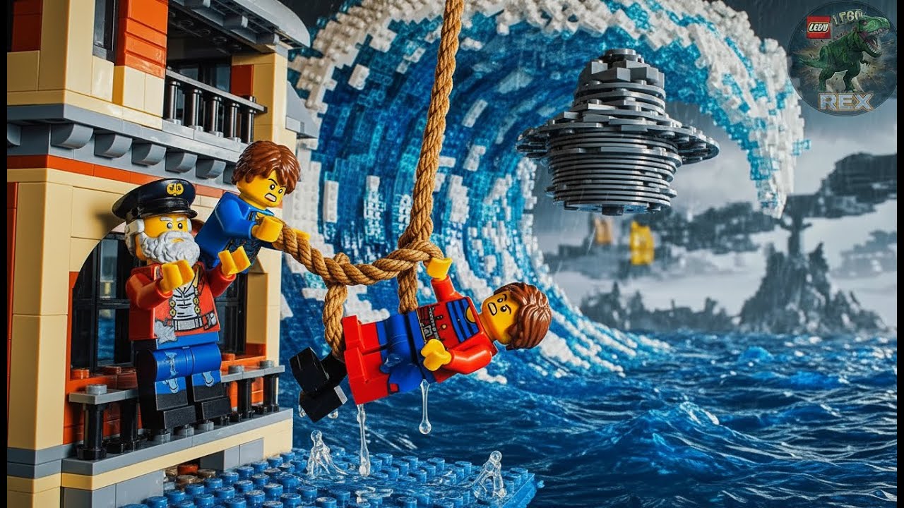 A Tsunami No One Escapes in LEGO Coastal City #legotsunami  #legodisaster  #legocity  #tsunami