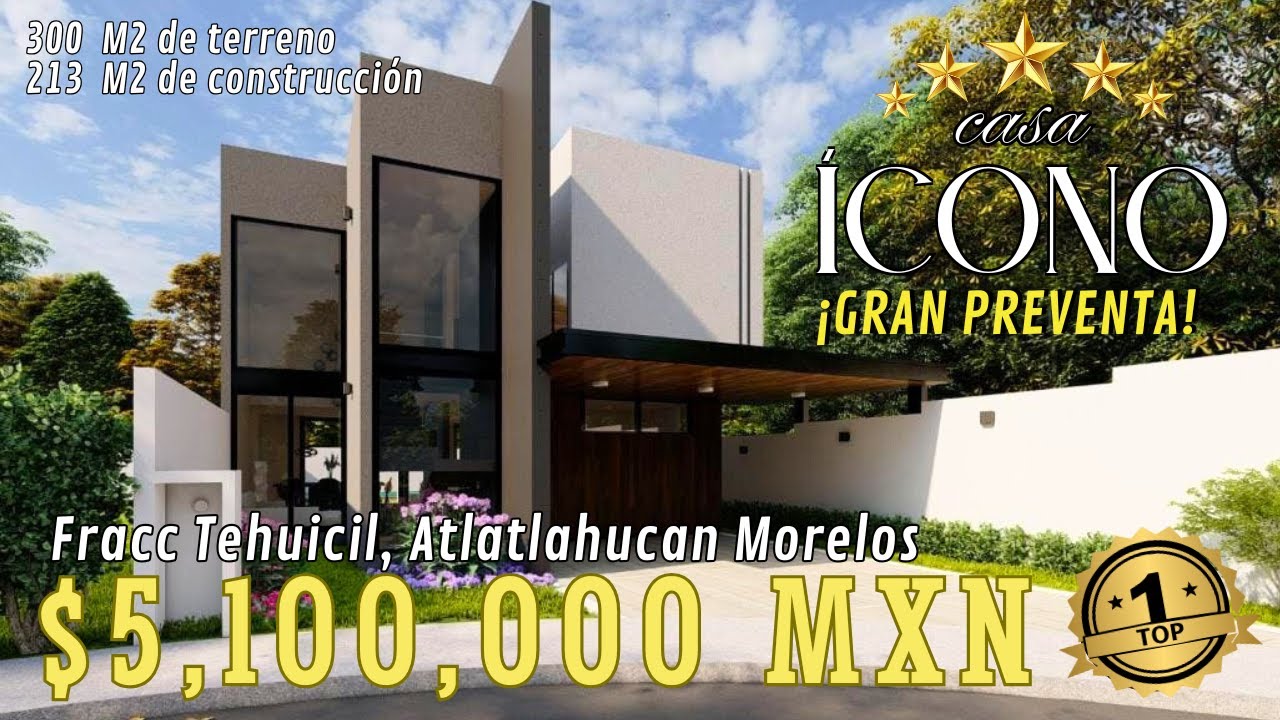😱 CASA en PREVENTA ✅ un ÍCONO en ATLATLAHUCAN MORELOS 🌤️ con ALBERCA