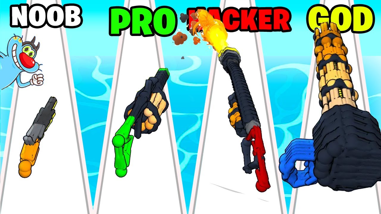 NOOB vs PRO vs HACKER | In Human Gun | With Oggy And Jack | Rock Indian Gamer |