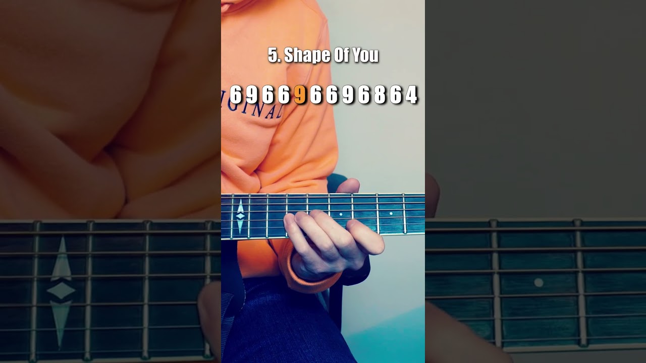 Shape Of You (Ed Sheeran) on ONE STRING #guitar #tutorial #beginners